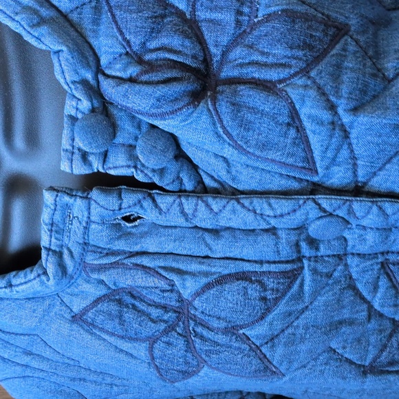 ✨ Nwt Free People Quinn Denim Quilted Jacket Size Extra Large - Picture 3 of 8